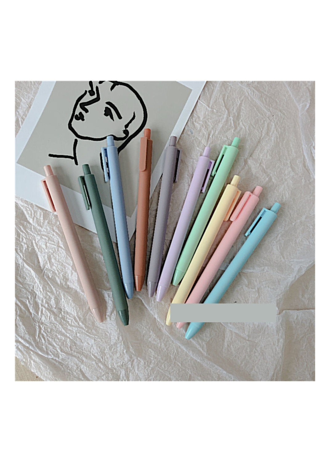 摁动中性笔ins莫兰兰迪马卡龙学生高颜值色系黑色中性笔