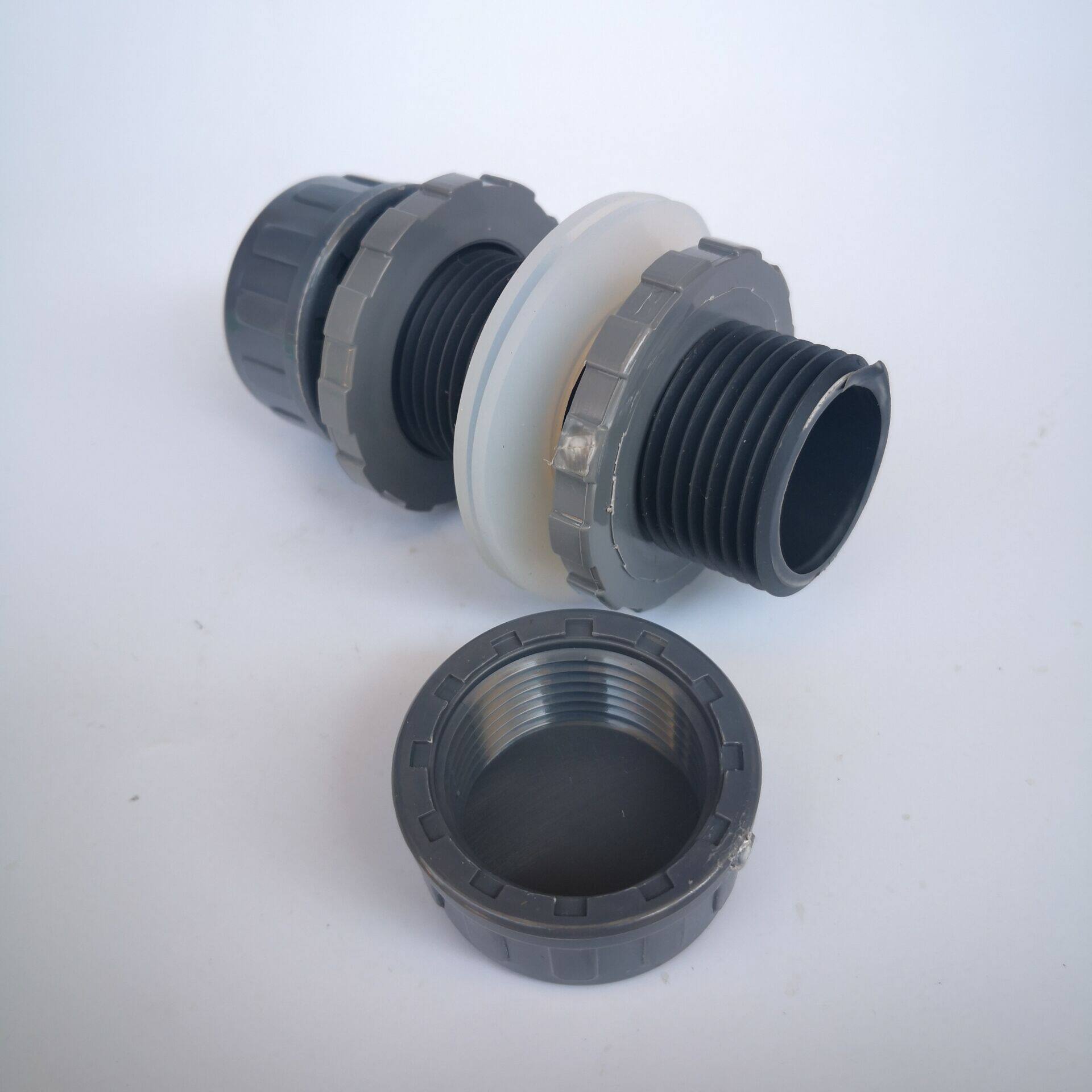 接头pvc穿板螺丝螺母水位溢流管件加长夹板接头