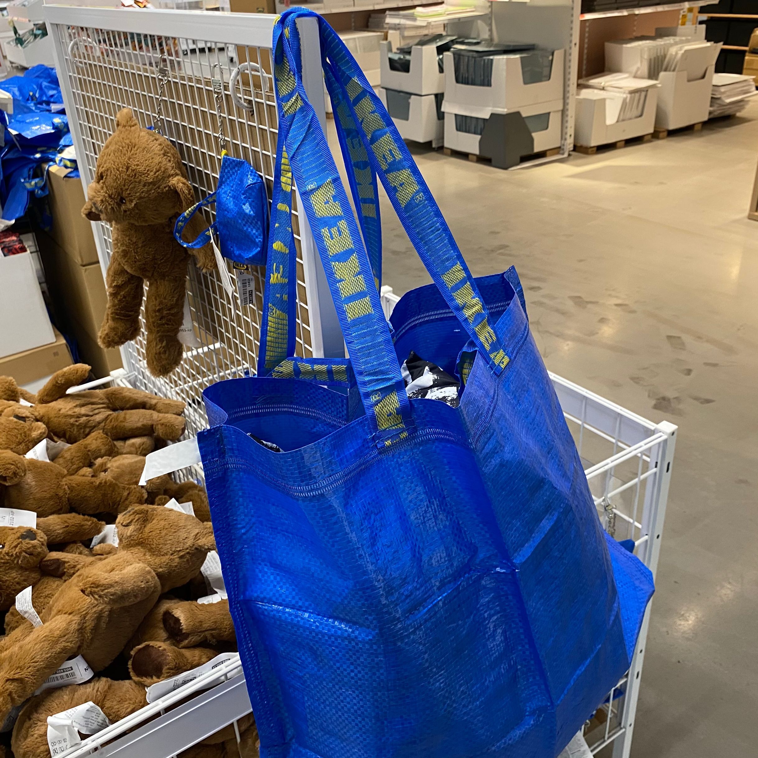 ikea宜家正品国内代购弗拉塔搬运编织袋购物袋蓝色购物袋