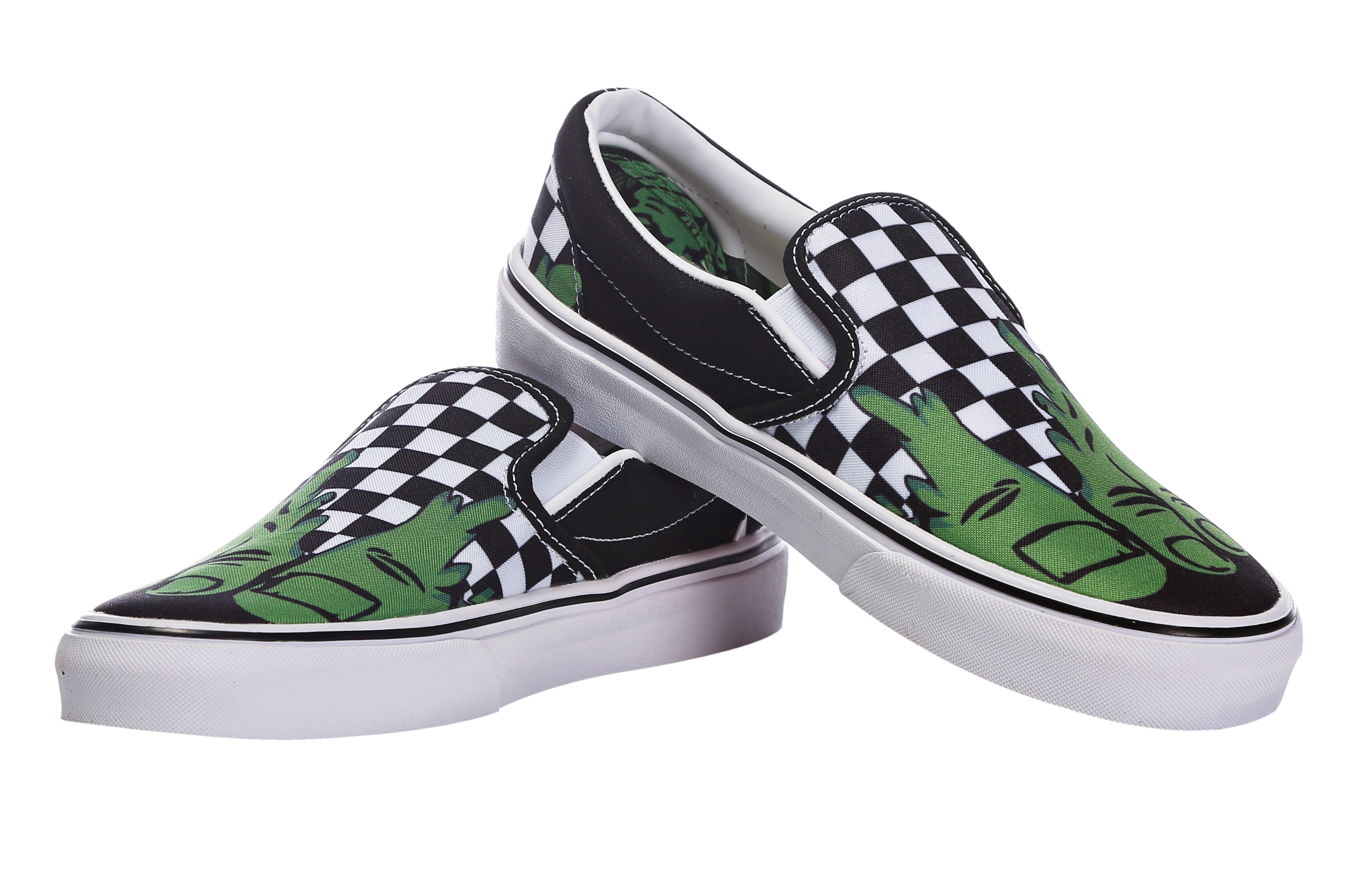 万斯路联名漫威绿巨人hulkslipon一脚脚蹬懒人透气帆布鞋