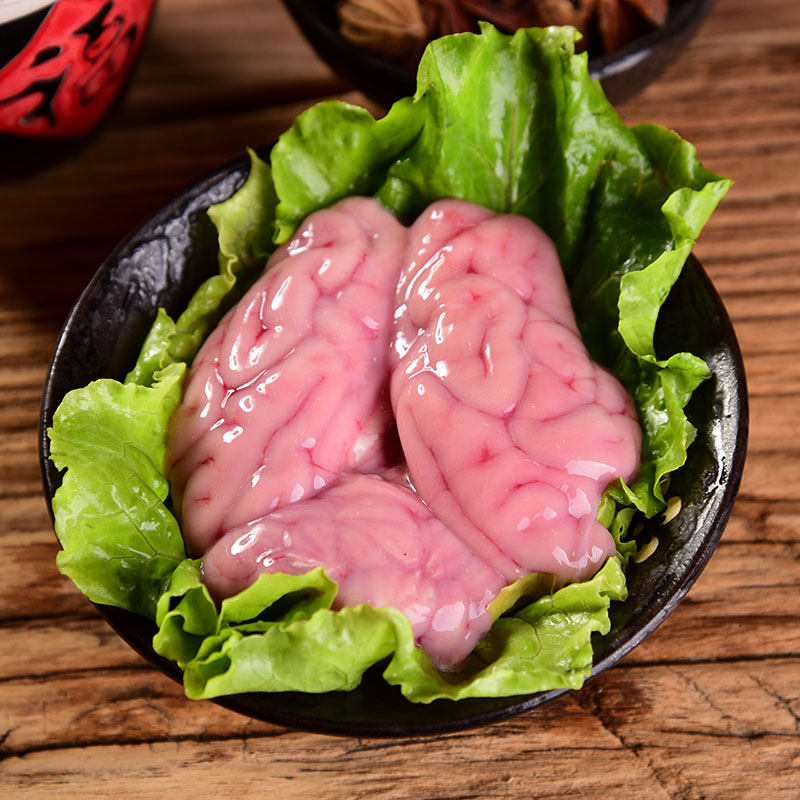 现货重庆火锅食材新鲜配菜脑花新鲜猪脑冷冻一副散装菜品烧烤脑花-mc