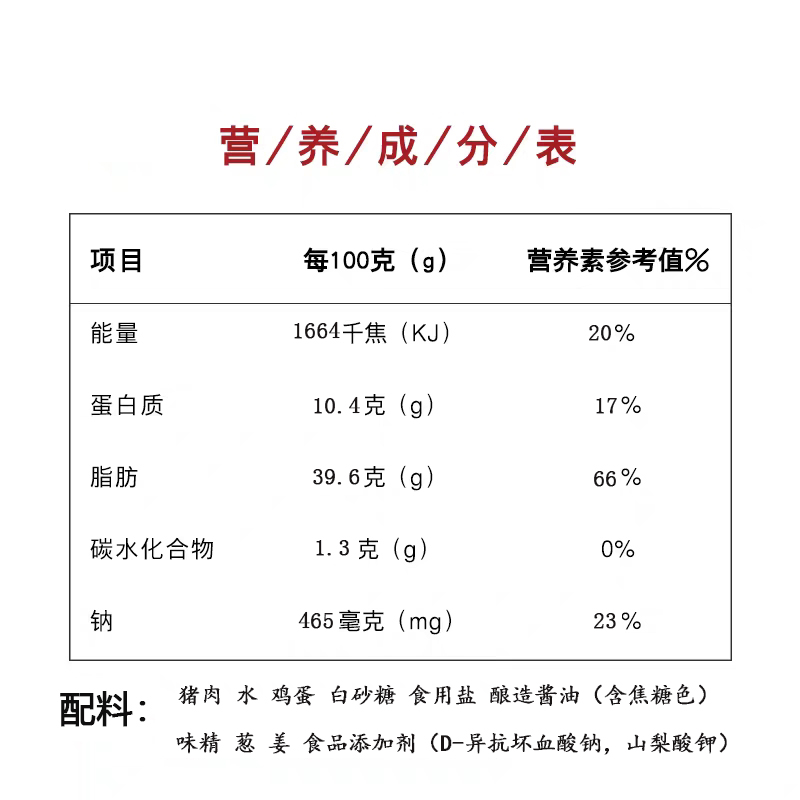 肉丸子配料表图片