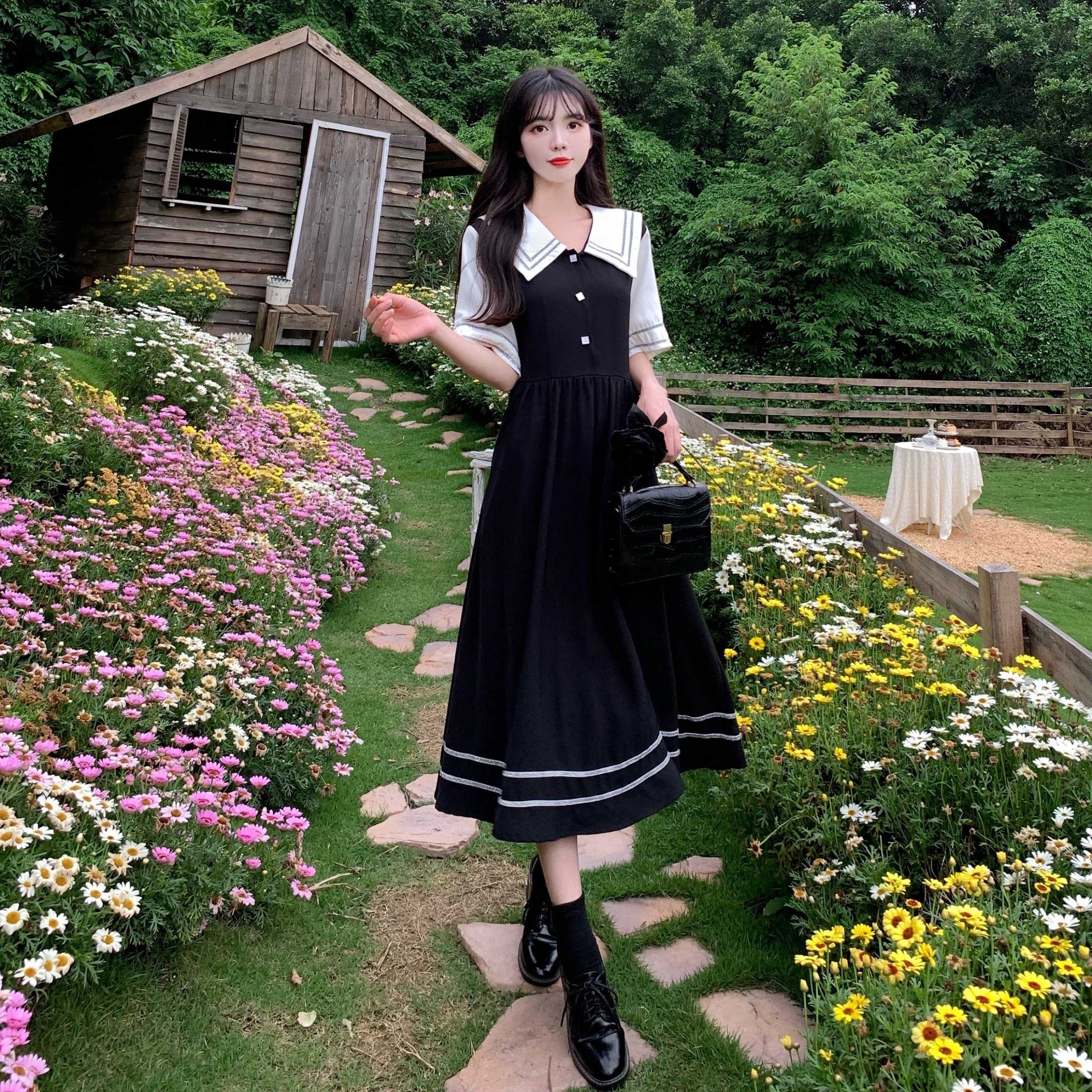 18岁成人礼礼服女高中生正式场合成年礼学院风女生毕业服装连衣裙