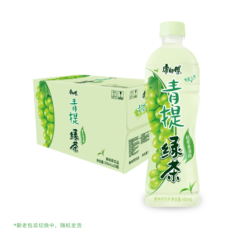 康师傅绿茶500ml15瓶风味饮品整箱装批发青浓缩调味茶饮料