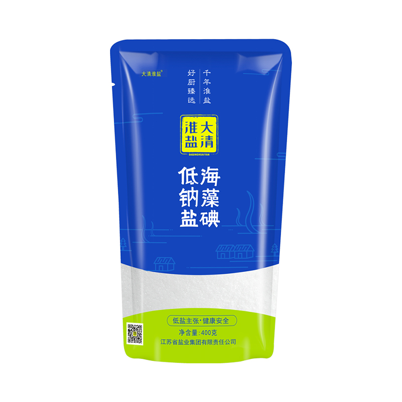 淮盐大清海藻碘低钠盐400g加碘食盐苏盐美国其它调料