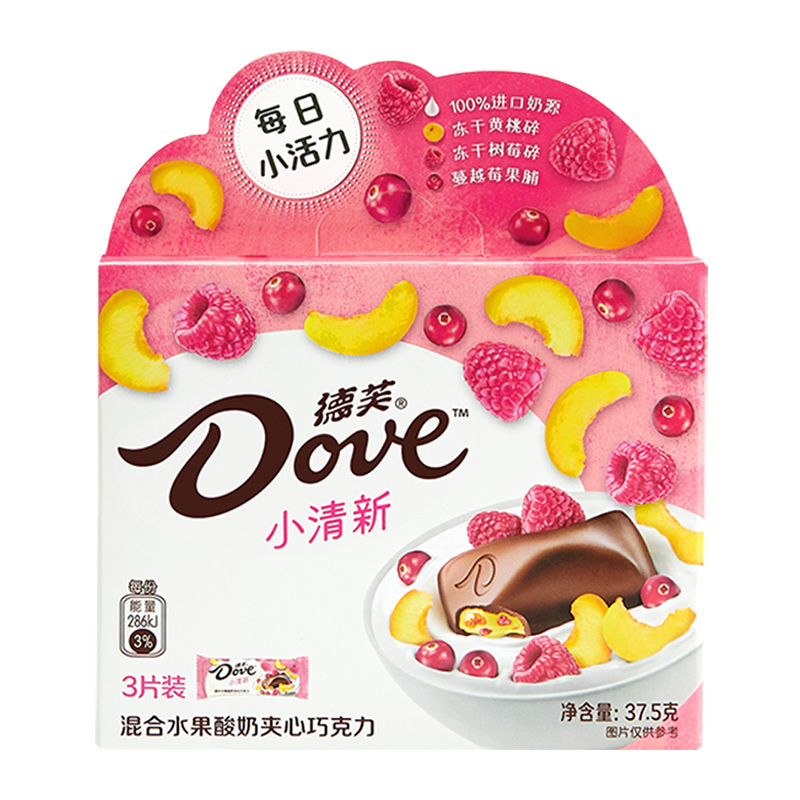 dove德芙混合水果酸奶夹心巧克力37.5g夹心巧克力