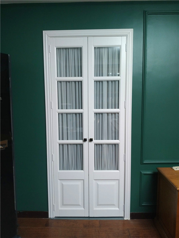 圣德科实木格子玻璃折叠厨房卫生间客厅书房吊轨卧室门