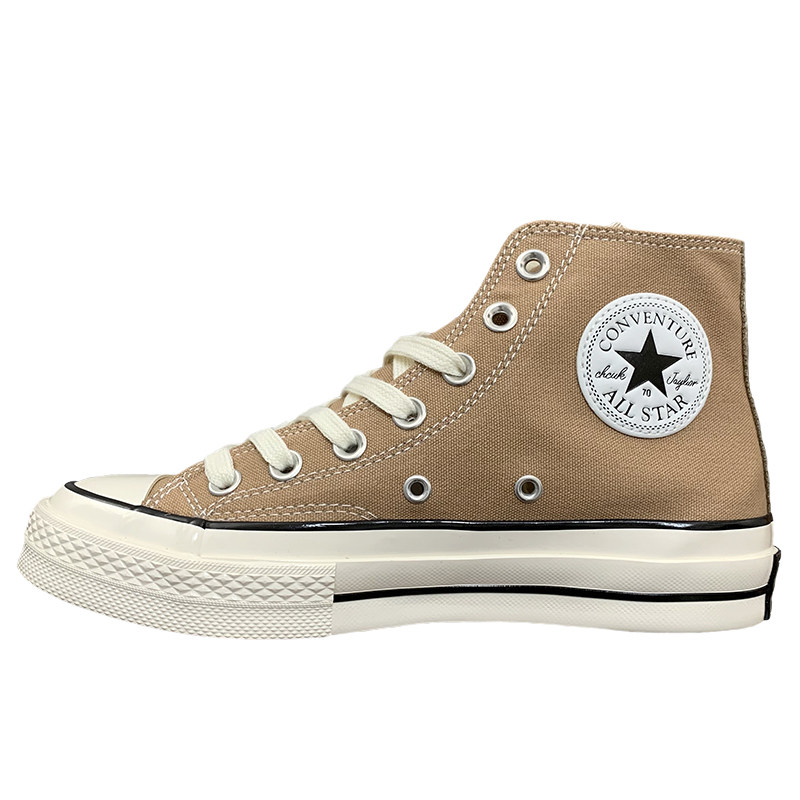 尔匡威莱斯1970s帆布鞋女鞋奶茶色高帮卡其色复古板鞋男潮168504c