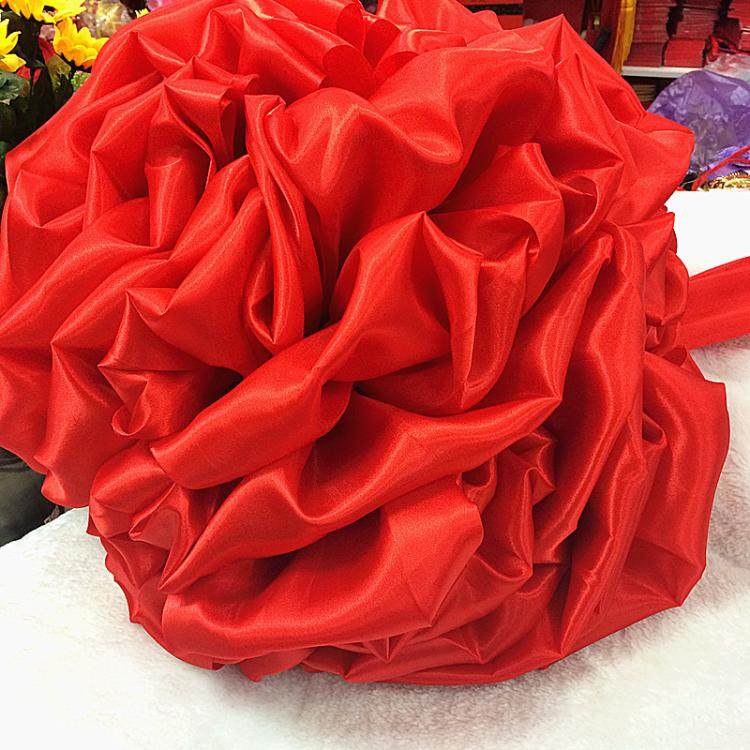 布料大红红布丝绸红绸绸布婚庆开业剪彩红色海绵垫