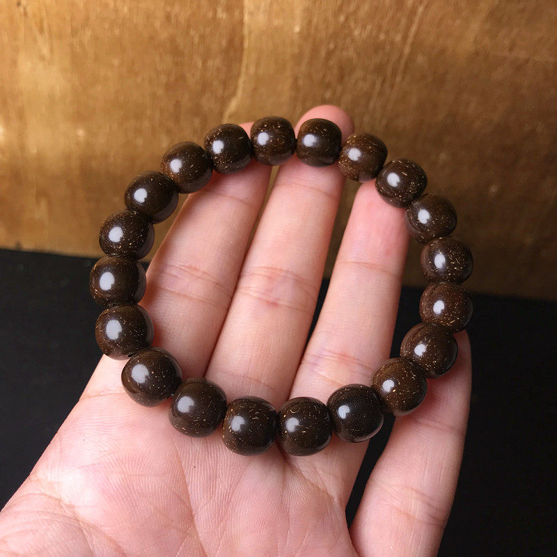 老型新款精品椰壳手印尼老料菩提提子原色椰蒂佛珠