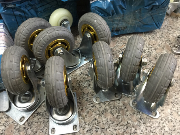 3寸4寸5寸橡胶重型万向轮定向轮拖车小车轮子工业小推车轮子静音