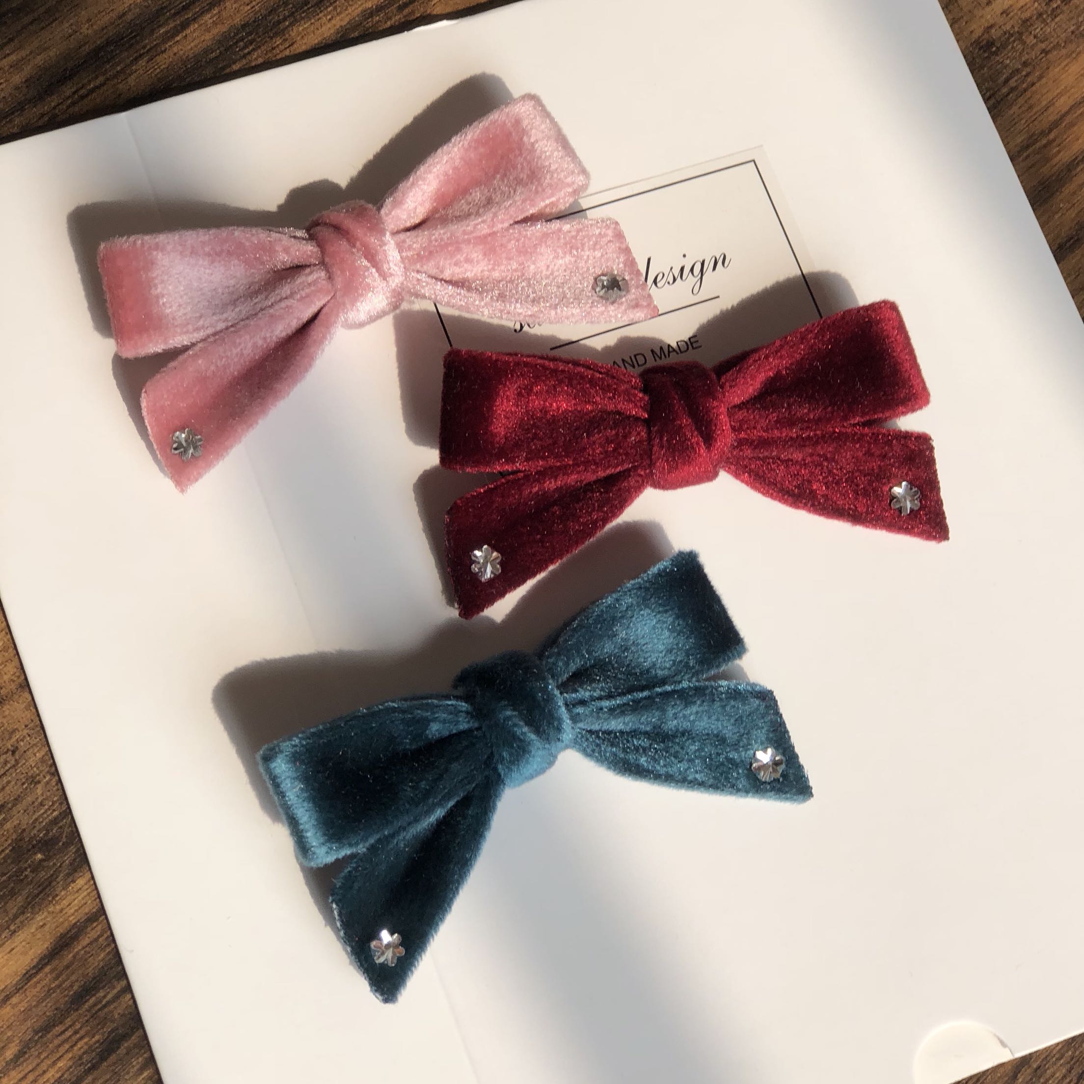 sammidesign手工原创进口意大利蝴蝶结发夹儿童发饰发饰