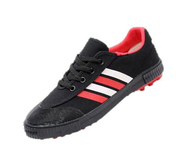 鲁泰新款足球鞋帆布布鞋学校球队学生训练草地帆布鞋