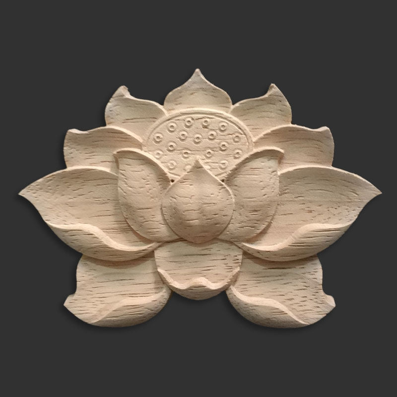 东阳木雕雕花片中欧式莲花荷花实木贴花贴片木雕