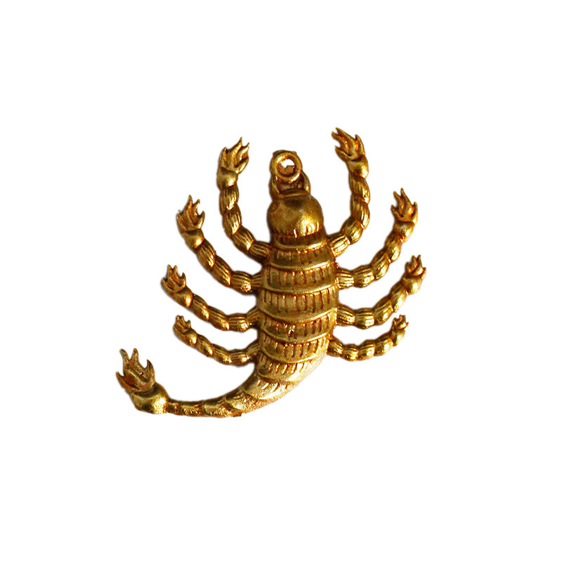 尼泊尔手工九头蝎护莲师蝎子吊坠藏传佛教法器做旧项坠