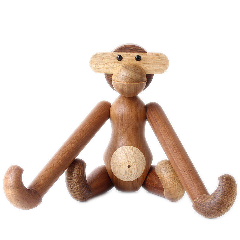 丹麦木偶摆件北欧家居桌面装饰品实木木质小动摆件