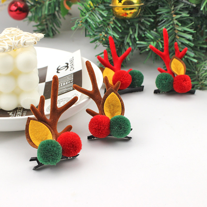 圣诞节头饰可爱鹿角发夹儿童发卡发箍装饰品新款发饰