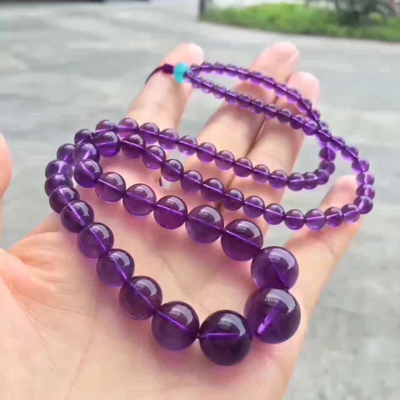 天然乌拉圭紫水晶项链晶体颜色都是美美美的规格项坠