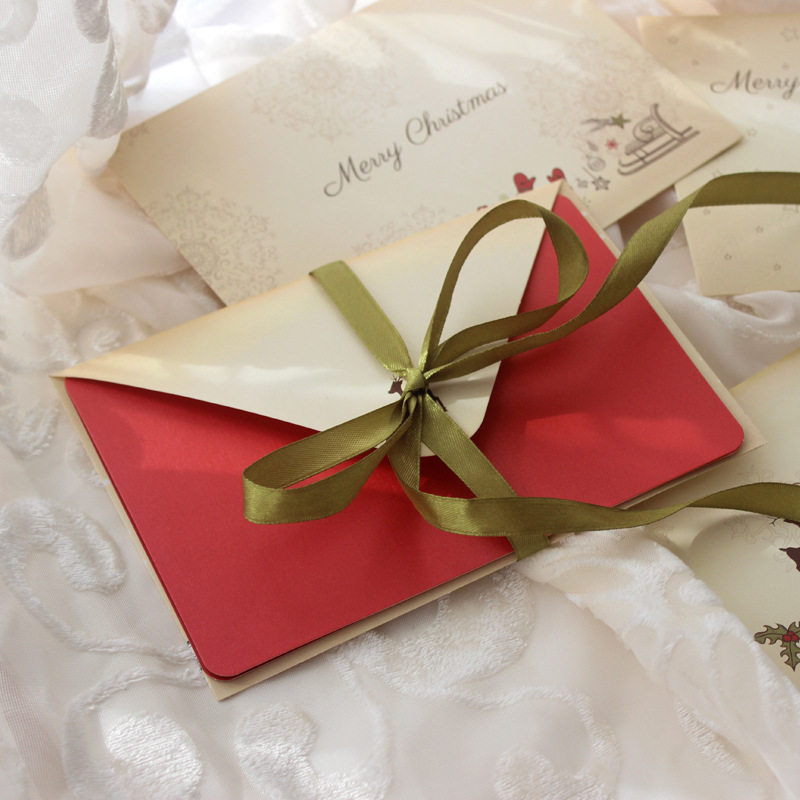 信封复古情书圣诞节圣诞老人圣诞树驯鹿雪人圣诞贺卡10个信封
