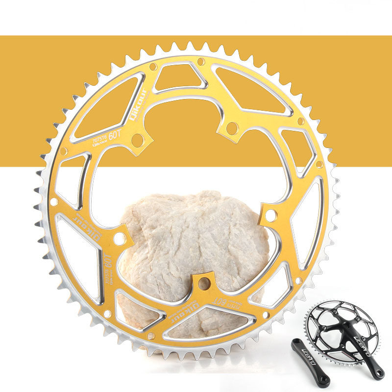 公路60t大齿盘铝合金曲柄盘片齿超大盘130bcd单速齿牙盘