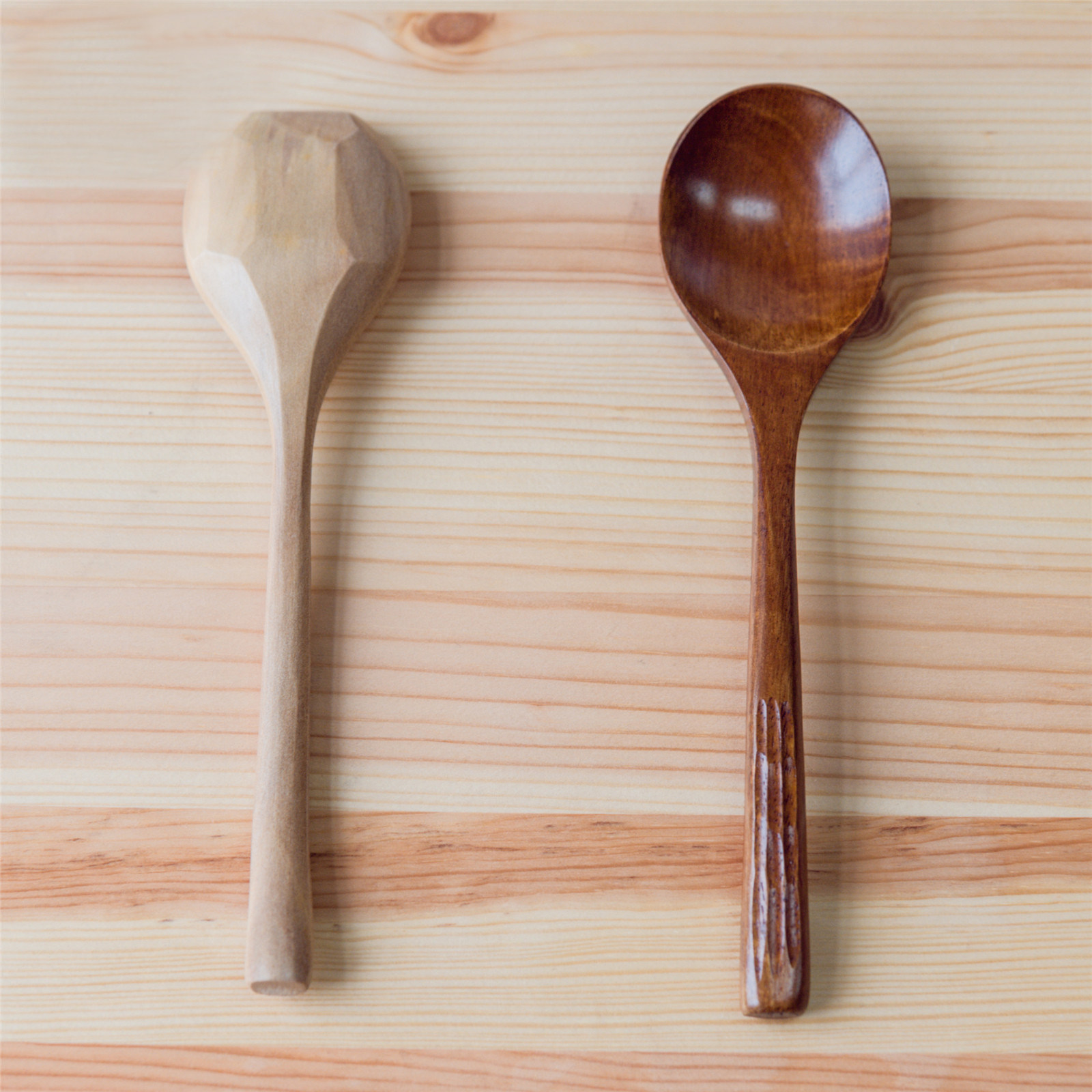 日式龟甲长柄原木吃饭勺调羹汤勺子韩式家用冰淇淋蜂蜜勺茶匙