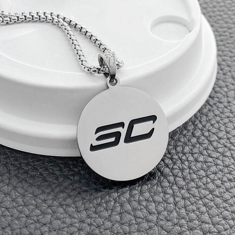 nba勇士斯蒂芬库里sc标志项链篮球运动潮人项链