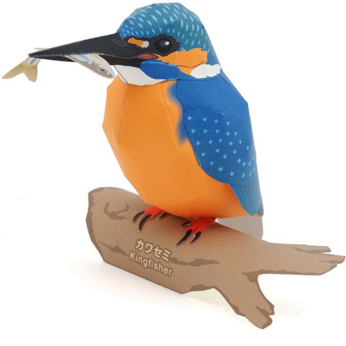 手工精选纸模diy作业制作材料仿真动物翠鸟其他模型