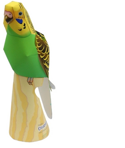 纸模制作diy手工作业益智玩具仿真小鸟虎纹鹦鹉其他类型纸模