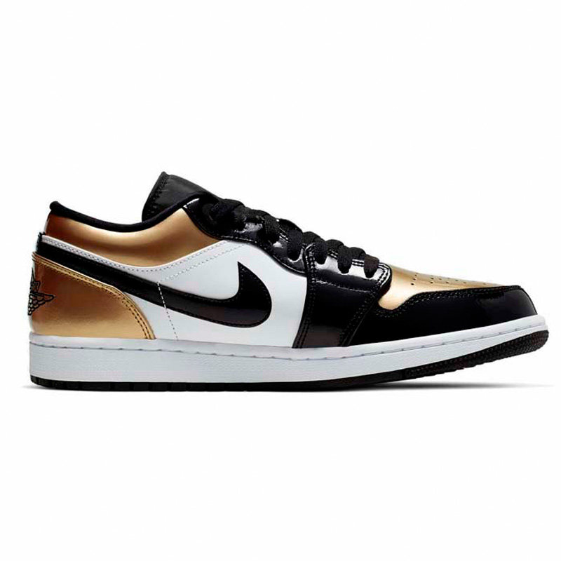 耐克男鞋正品air jordan 1 low aj1黑金脚趾低帮篮球鞋cq9447-700