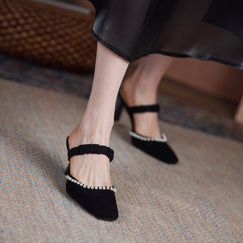 小程包头拖鞋女外穿细高跟鞋凉拖凉鞋网红2021年包头拖