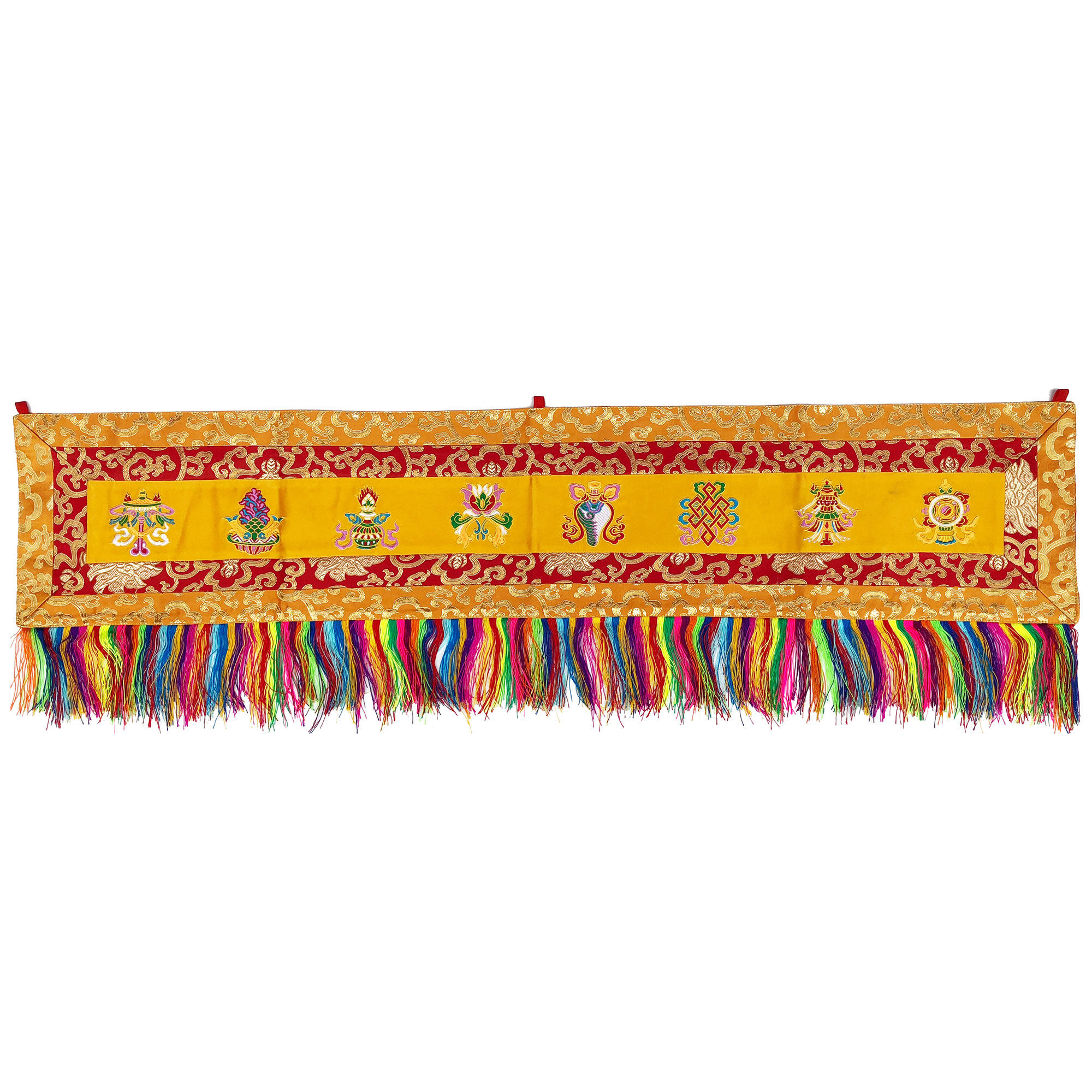 佛教用品佛具藏式风格佛堂布艺装饰藏传挂饰优质八吉祥横幅帷幔