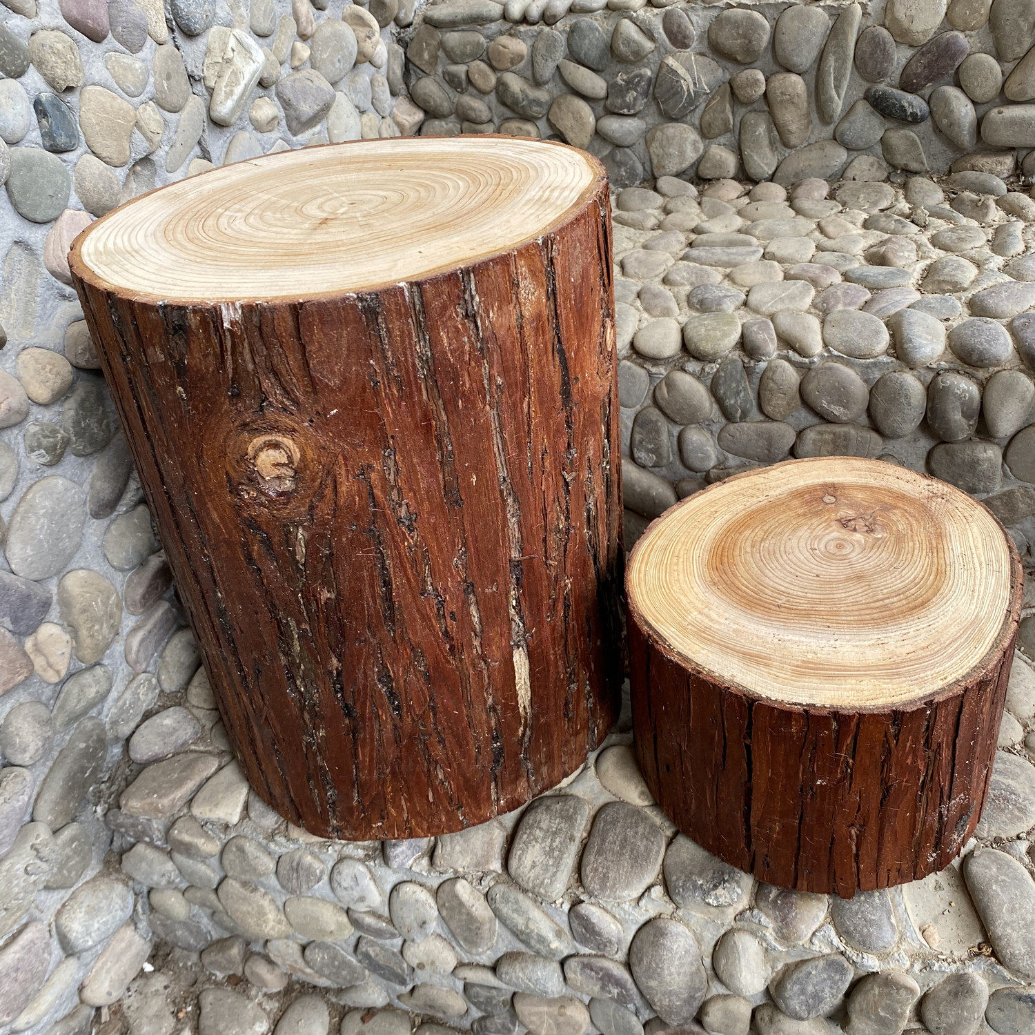 园艺杉木实木原木木桩道具摆件围栏护栏装饰根雕凳子