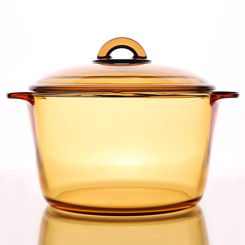法国乐美雅明火直烧微晶琥珀锅玻璃锅透明锅耐高温家用汤炖煮煲锅