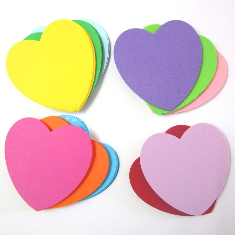 卡纸爱心心形彩色个性绘画画本成长记录卡片手工折纸