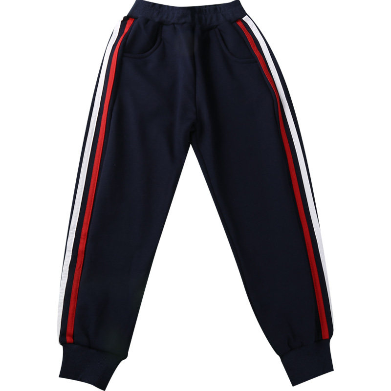 儿童藏蓝蓝色校服裤子小学生红白深蓝女童春秋裤子