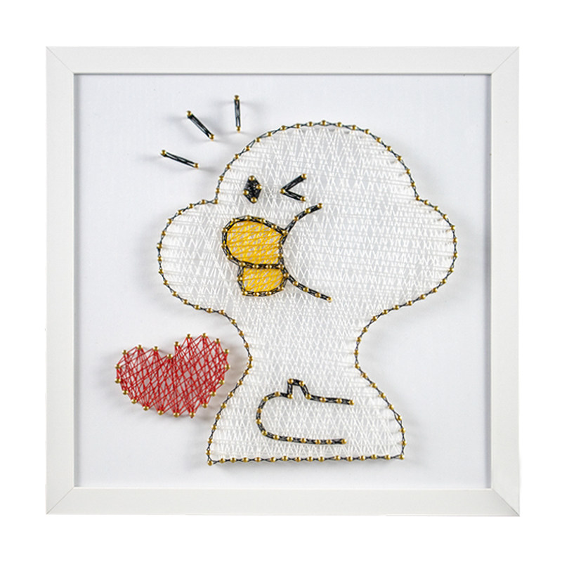 加油立体钉子绕线画diy手工定制制作材料包绕绳diy