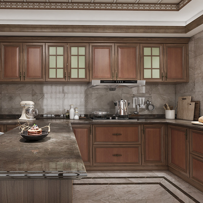 全屋定制定制激光定做门板橱柜爱格岛台实木开门整体厨柜