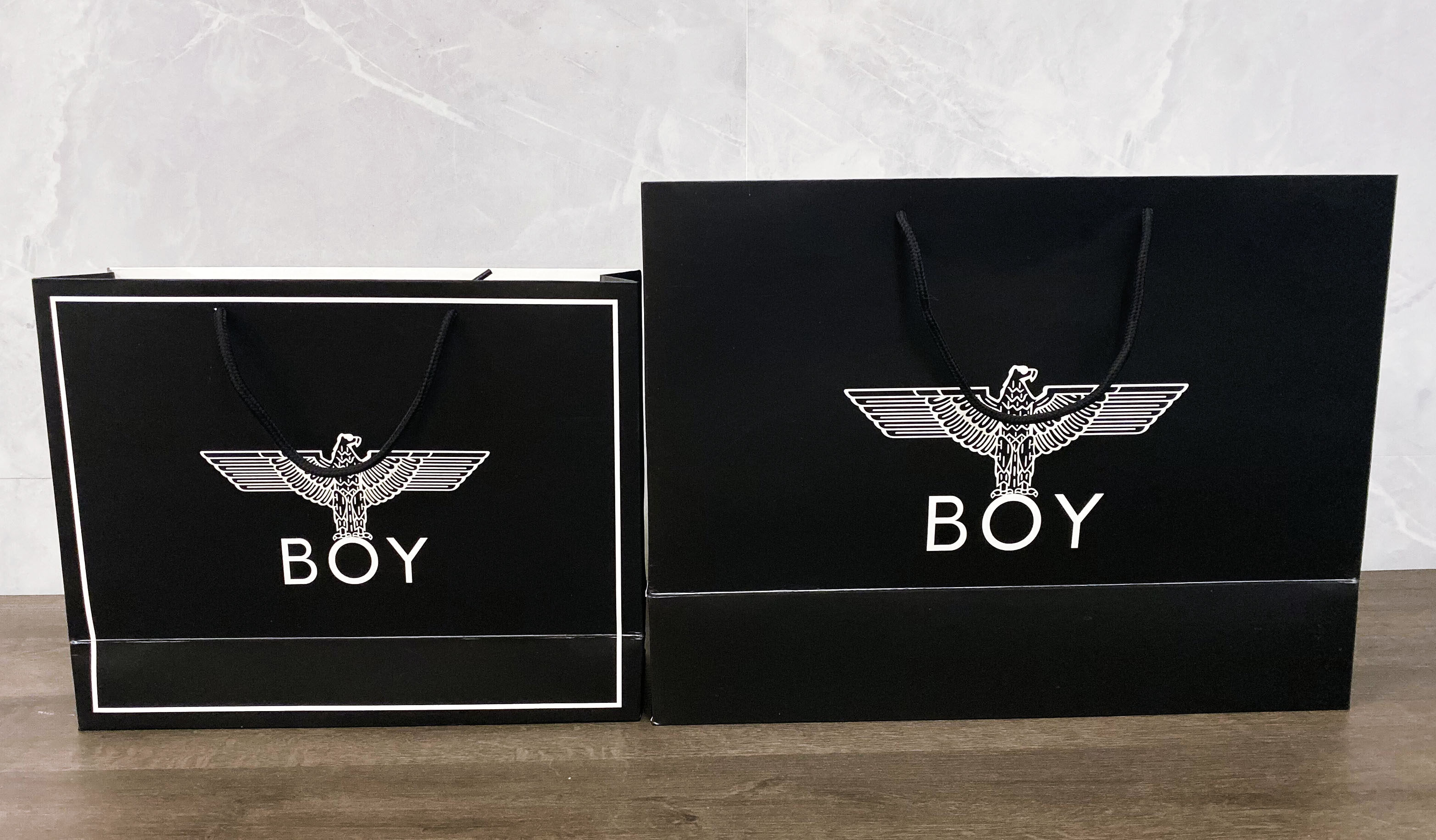 纸袋现货boylondon袋子手提袋购物礼品袋黑白两面礼品袋