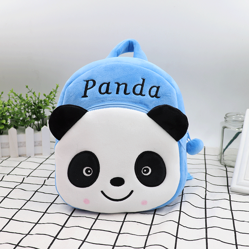新款大熊猫儿童毛绒双肩书包卡通可爱书包
