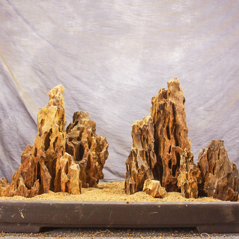 松皮石鱼缸造景组合套餐天然假山原石大块草缸造景