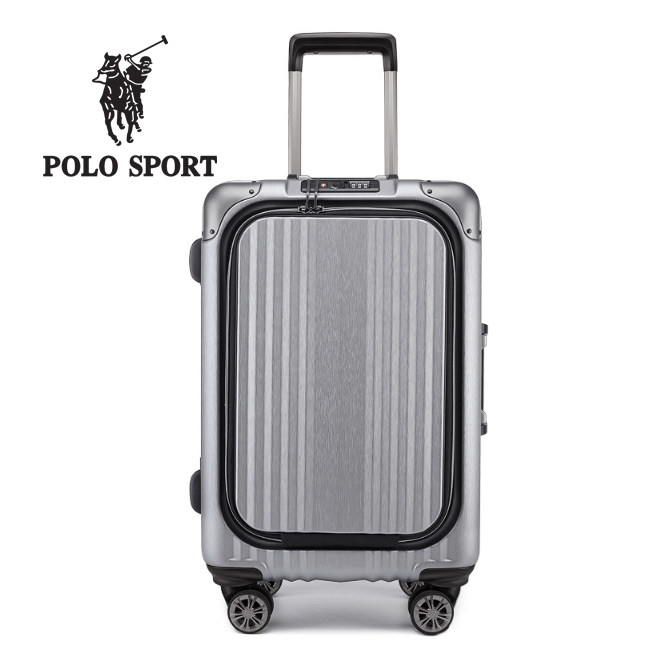 polosport保罗拉箱前翻盖商务20寸登机24寸铝框磨砂旅行箱行李箱