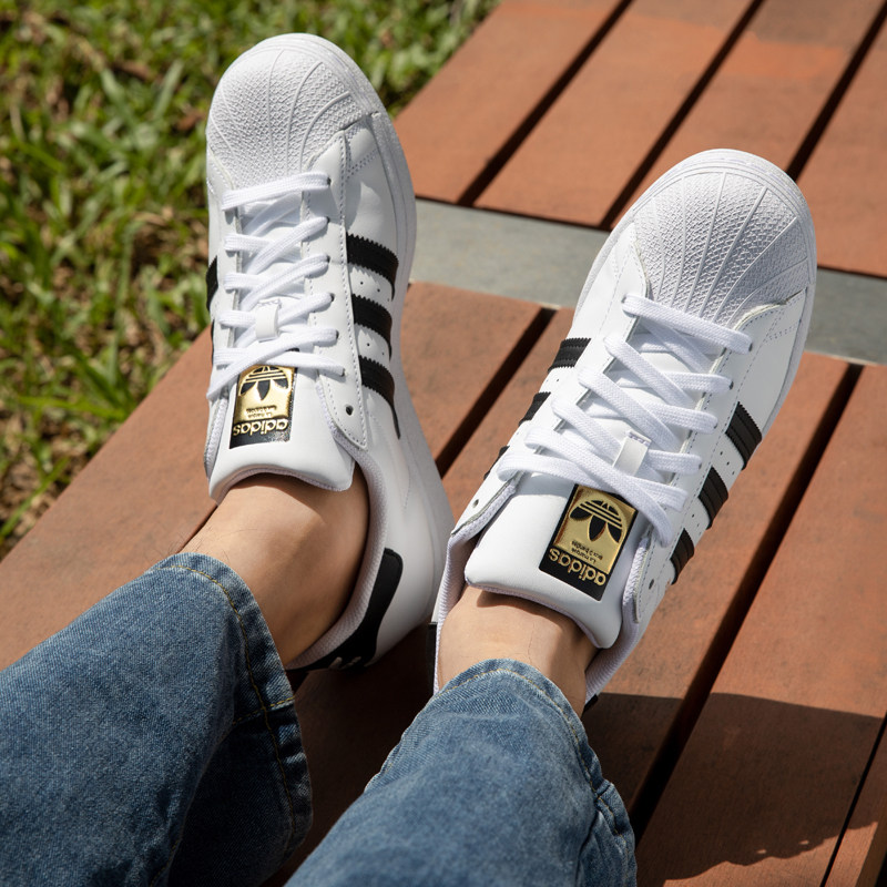 adidas阿迪达斯女鞋三叶草官方旗舰秋季金标贝壳头小白鞋板鞋