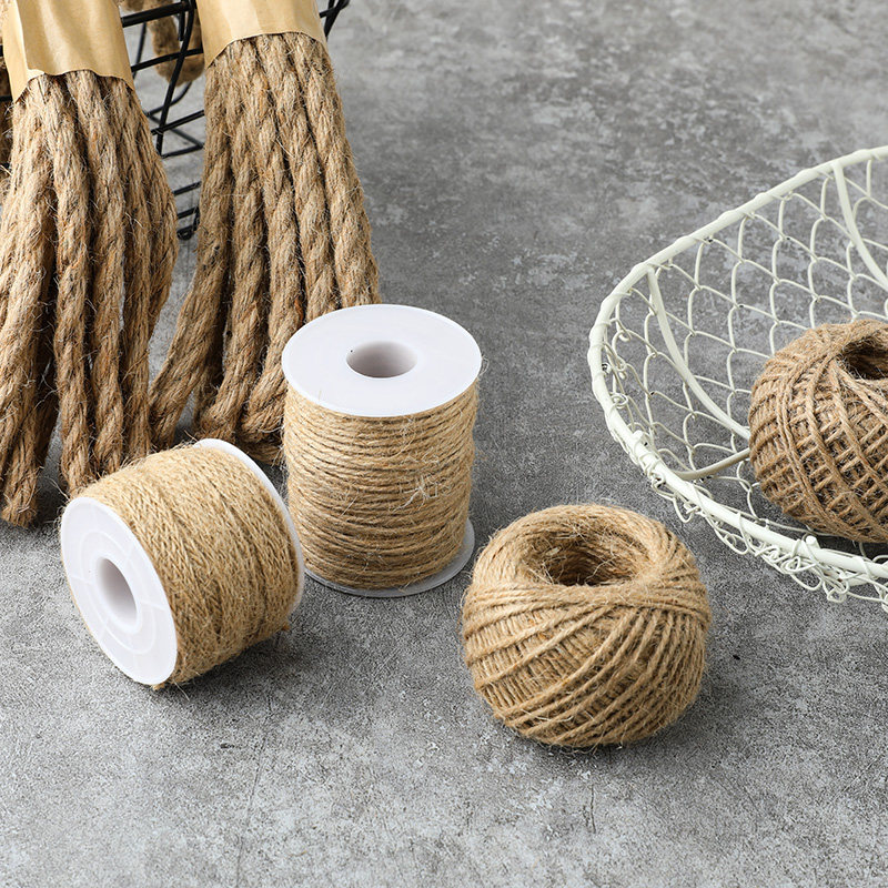 麻绳绳子捆绑绳装饰品线diy细粗手工编织麻线彩色材料复古风小