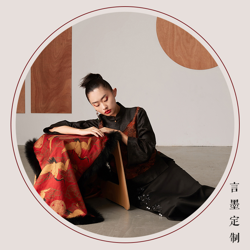 言墨定制真丝香云春夏中式改良唐装上衣