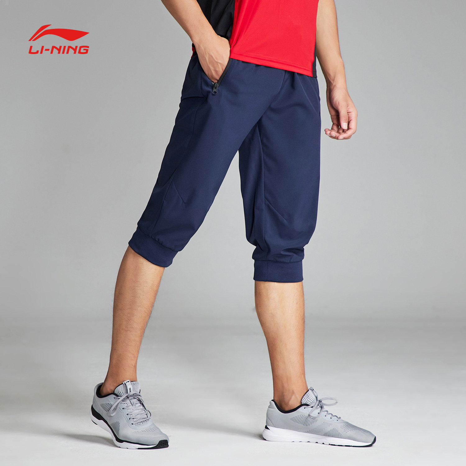 李宁七分运动裤男士新款训练系列薄款修身短装梭织运动裤 - 李宁官方