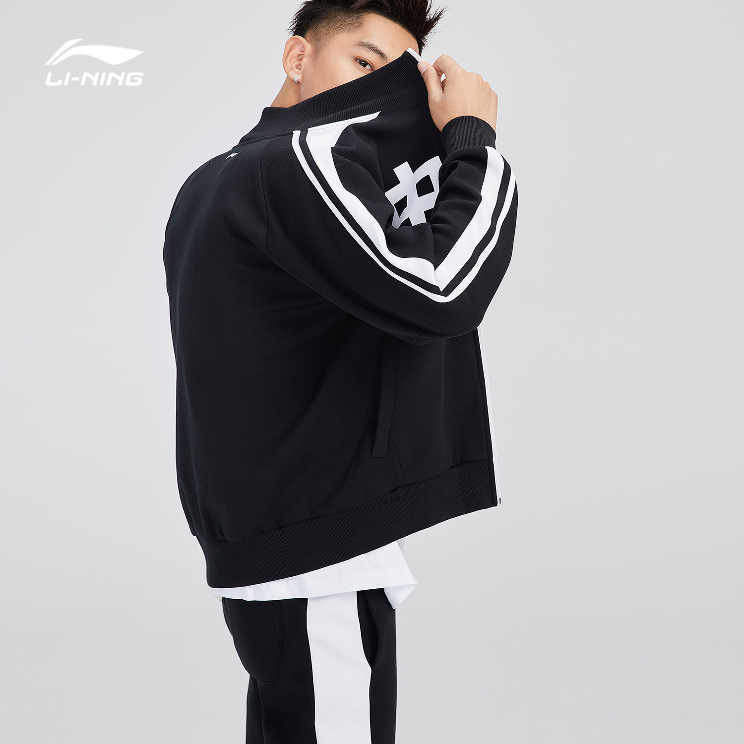 李宁卫衣男2019新款badfive篮球系列连帽宽松休闲春季针织运动服