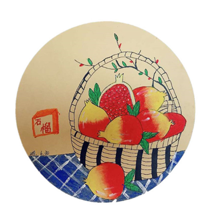 卡纸圆形彩色绘画画纸牛皮黑白儿童创意美术沙画