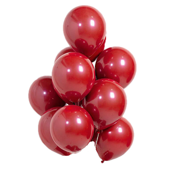 双层石榴红气球结婚房布置装饰马卡龙生日场景喜庆圆形宝石红色