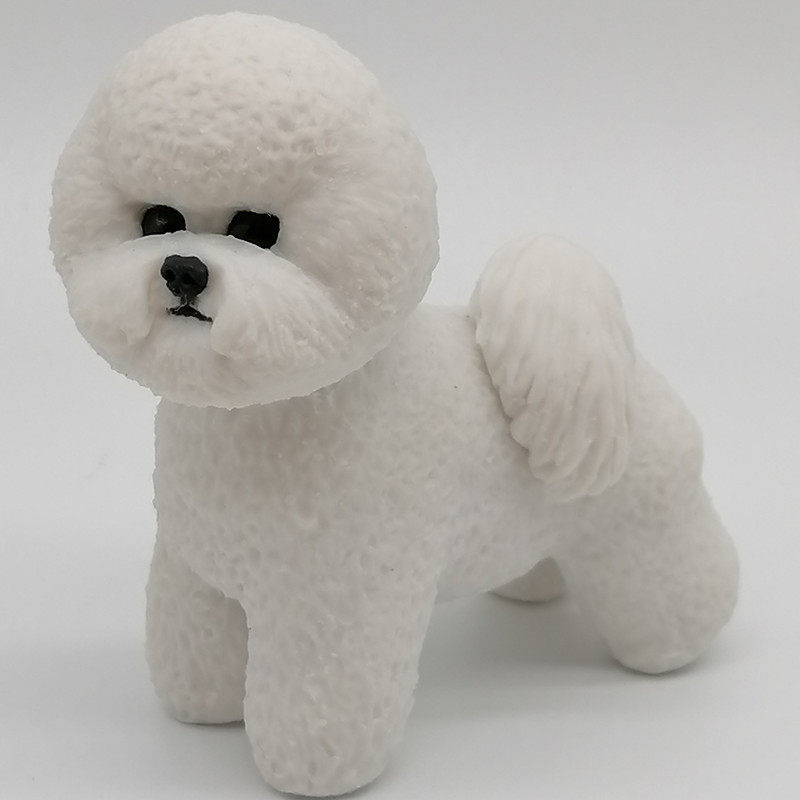 摆件家居手工比熊犬公仔生日礼物陶泥玩偶创意摆件