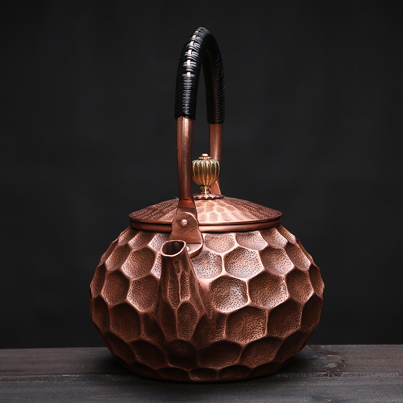 茶壶手工紫铜纯铜烧水壶煮黑铜壶涂层茶壶